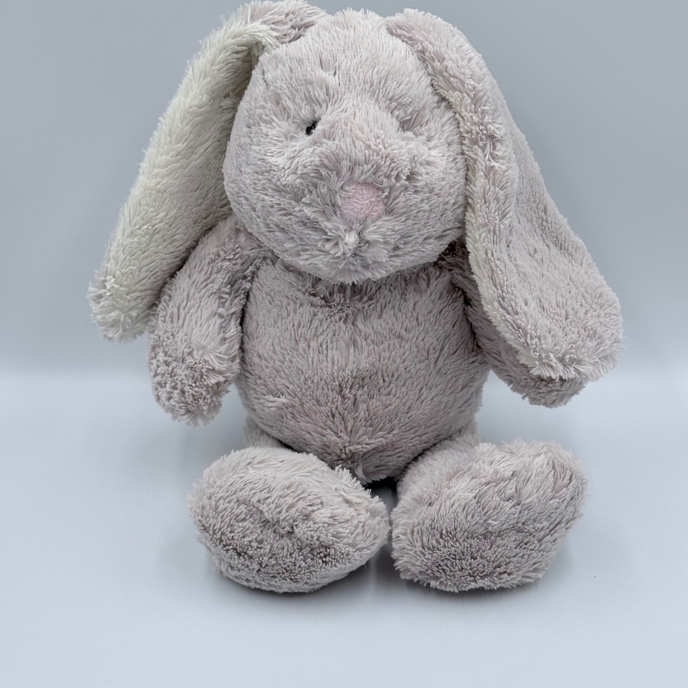 Bunny Rabbit Plush Long Floppy Ears Grey Purple Stuffed Animal 14in